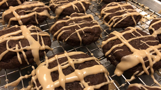 Sea Salted Triple Chocolate Cookies with Stout Glaze